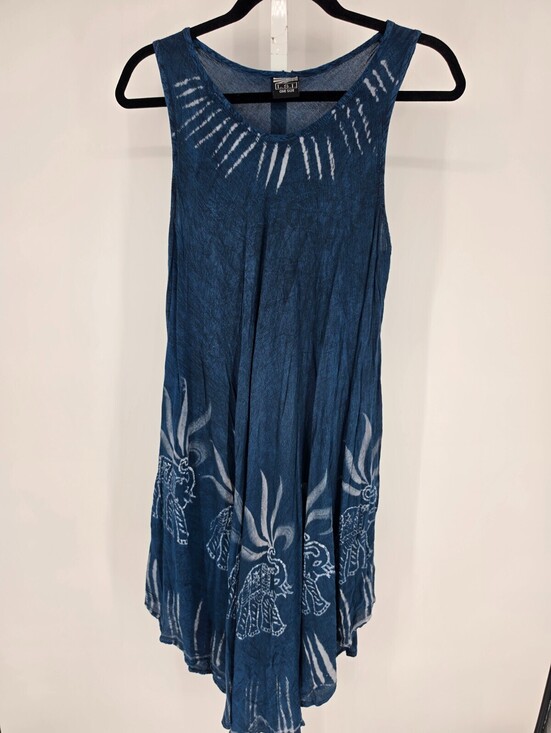 Dresses & Skirts - VTG L.S.I. Womens OS bohemian-style sleeveless ombre tie-dye Midi Dress Blue